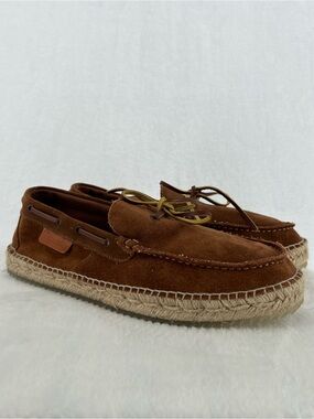 Espadrilles Varo Leather Loafers Suede Rope Heel Rubber Sole Men’s Sz 42 Preppy